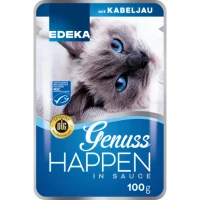 Edeka Genuss Happen kačių maistas su menke 100g | Multum