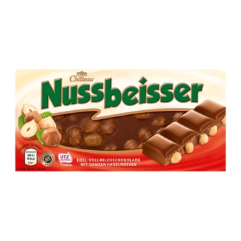 Nussbeiser Okienko Vollmilch pieninis šokoladas su riešutais 100g | Multum