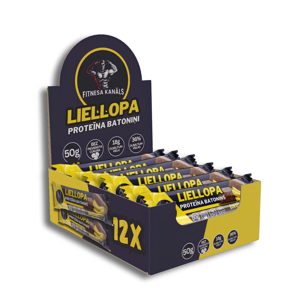 FITNESS CHANNEL Jautienos baltymų batonėlis su šokolado ir bananų skoniu 50g | Multum