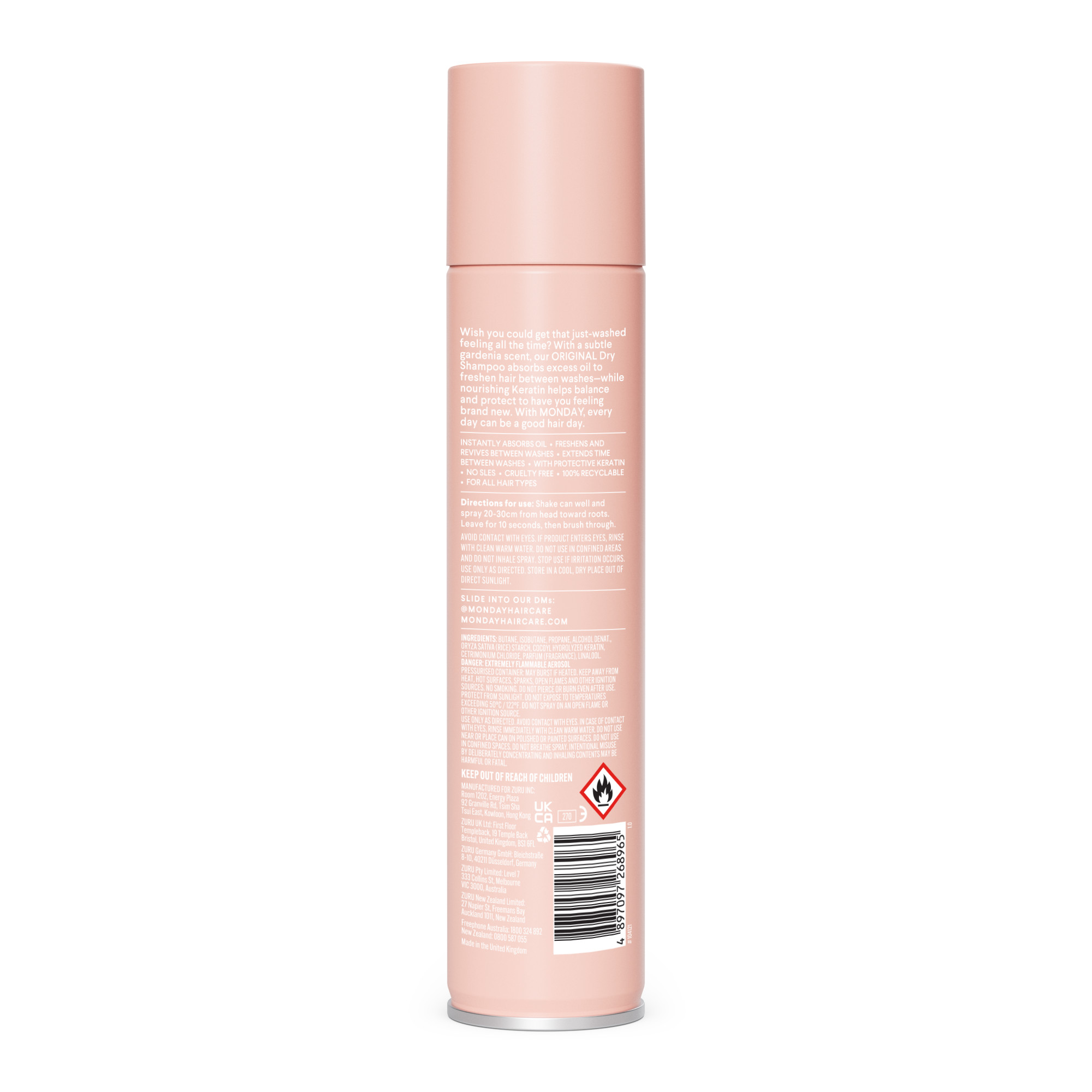PIRMADIENIS Originalus sausas šampūnas su keratinu 200ml | Multum