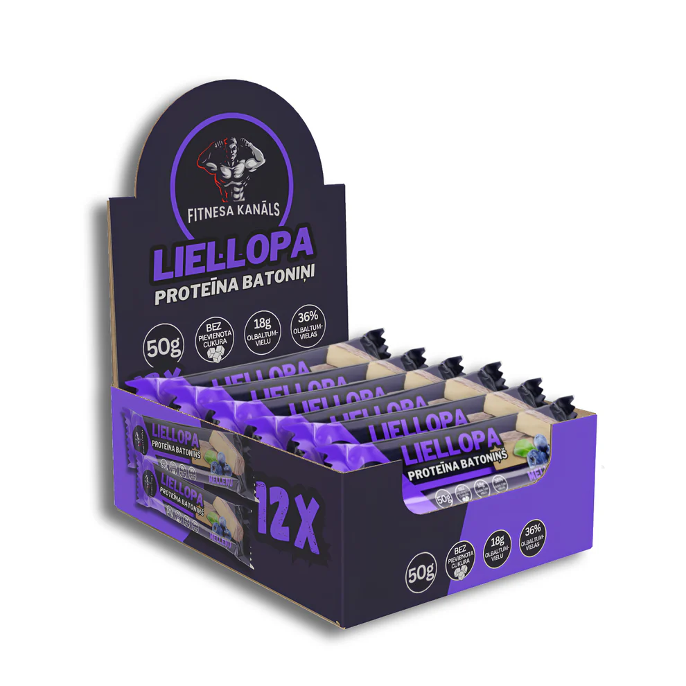 FITNESS CHANNEL Jautienos baltymų batonėlis su mėlynių skoniu 50g | Multum