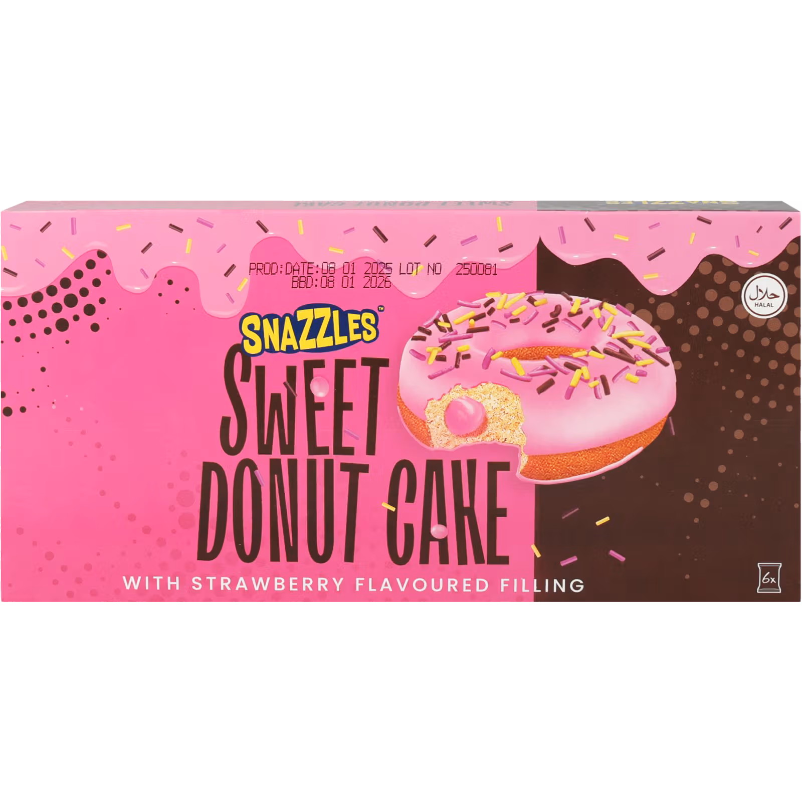 SNAZZLES SweetDonut spurga su braškių įdaru 240g | Multum