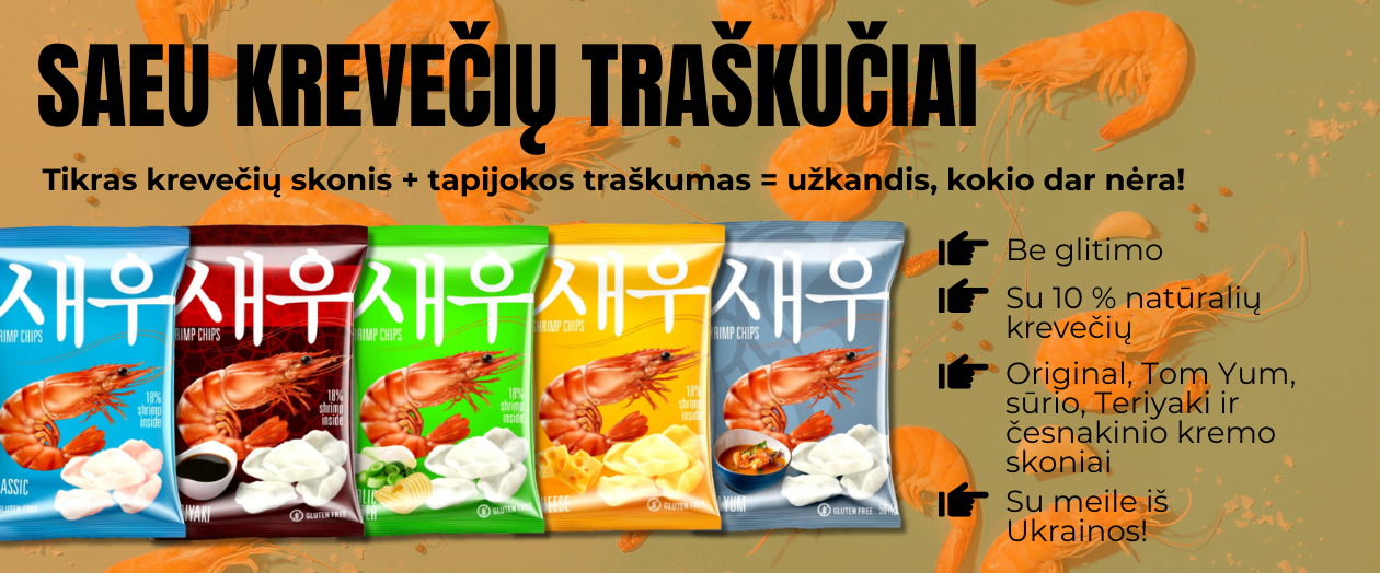 MULTUM, SAEU, krevečių traškučiai, užkandžiai