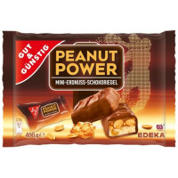 G&G Peanut Power šokoladiniai batonėliai su žemės riešutais 400g | Multum
