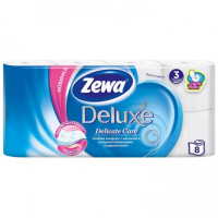 Zewa Deluxe Pure White 3 sluoksnių tualetinis popierius 8 ritinėliai | Multum