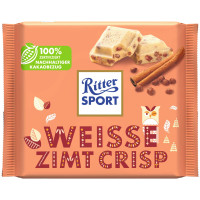 Ritter Sport baltasis šokoladas su cinamono skonio traškučiais 100g | Multum