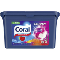 Coral Optimal Color skalbinių kapsulės spalvotiems skalbiniams 16vnt, 339g | Multum