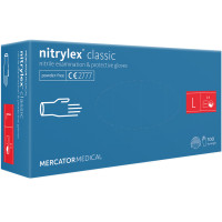 Mercator nitrilex® be pudros nitrilinės pirštinės, mėlynos, dydis L 100 vnt. | Multum