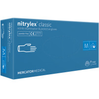 Mercator nitrilex® be pudros nitrilinės pirštinės, mėlynos, M dydis 100 vnt. | Multum