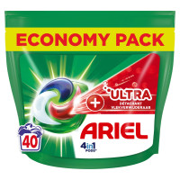 ARIEL Ultra+ 4in1 skalbimo kapsulės su papildoma dėmių šalinimo funkcija 40 vnt | Multum