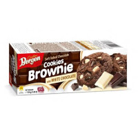 BERGAN Brownie sausainiai su pieniško šokolado ir baltojo šokolado gabalėliais 126g | Multum