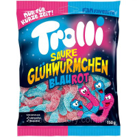 TROLLI Saure Glühwürmchen Blaurot želė saldainiai 150g | Multum