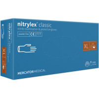 Mercator nitrylex® nitrilo pirštinės be pudros, mėlynos, XL dydis 100vnt | Multum