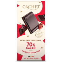 CACHET 70% Juodojo šokolado batonėlis 100g | Multum