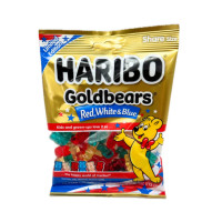 HARIBO Goldbears Raudoni, balti, mėlyni želė saldainiai 113g | Multum