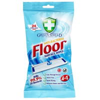 Green Shield care and Protect™ antibakterinės grindų valymo drėgnos servetėlės 4in1 x24 | Multum