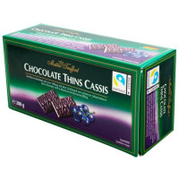 Maitre Chocolate Thins Cassis šokoladas su juodųjų serbentų įdaru 200g | Multum