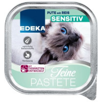 Edeka Sensitive paštetas katėms su kalakutiena ir ryžiais 100g | Multum