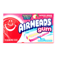 Airheads Gum Paradise Blends Raspberry kramtomoji guma su citrinos ir aviečių skonio, 34 g | Multum