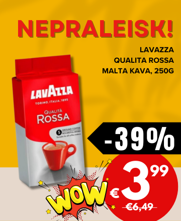 Lavazza Qualita Rossa malta kava, akcija, nuolaida, kava is Italijos, itališka kava