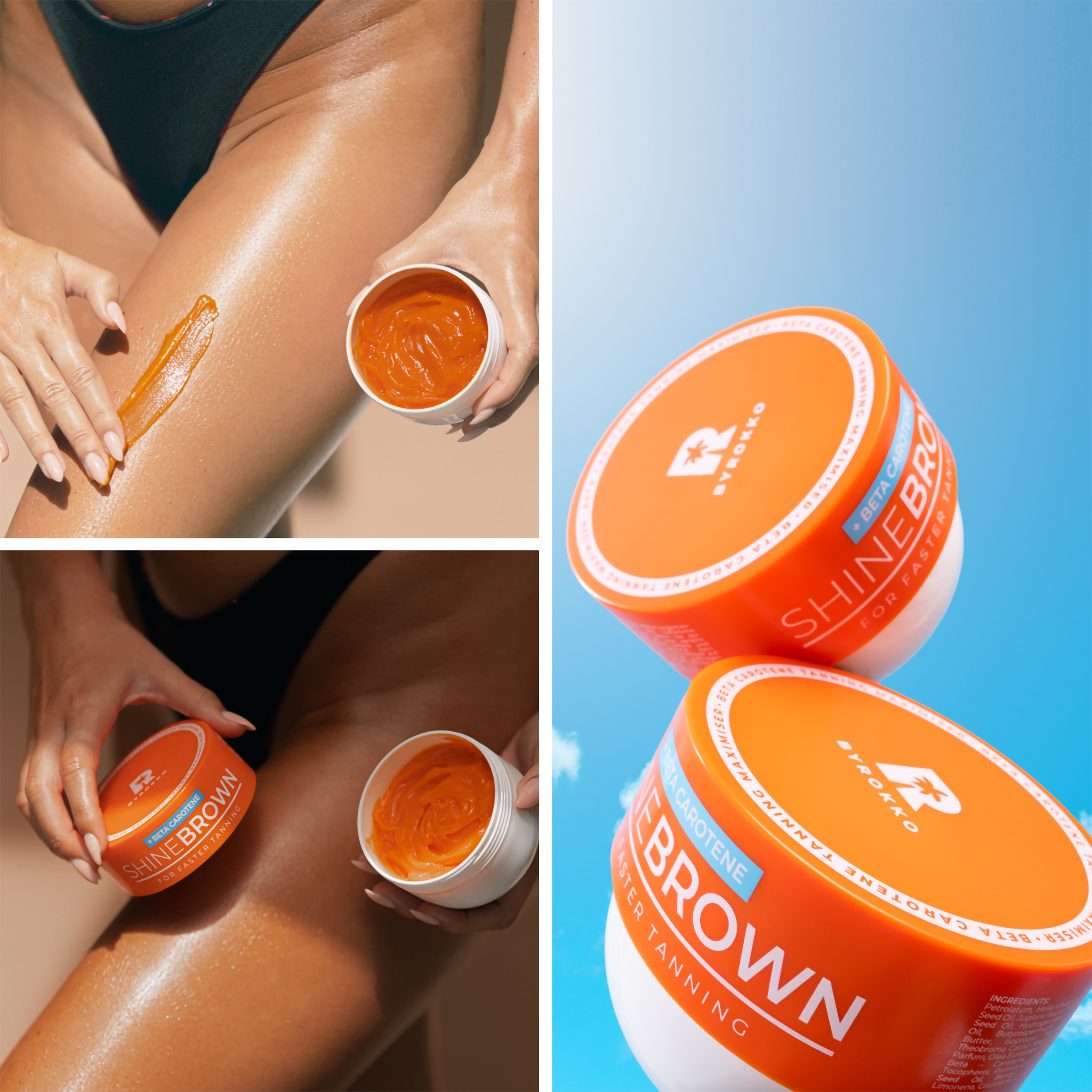 SHINE BROWN įdegio kremas su beta karotinu 200ml | Multum