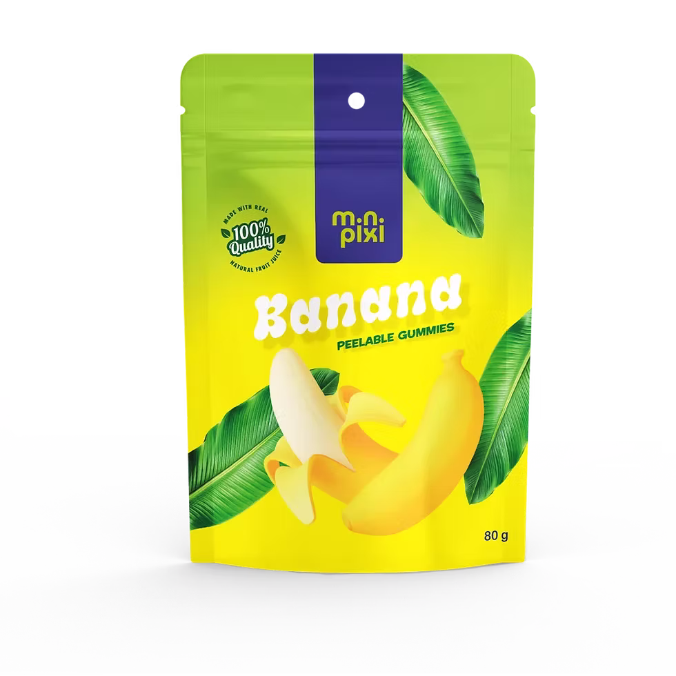 MINI PIXI Peelerz bananų želė saldainiai 85g | Multum