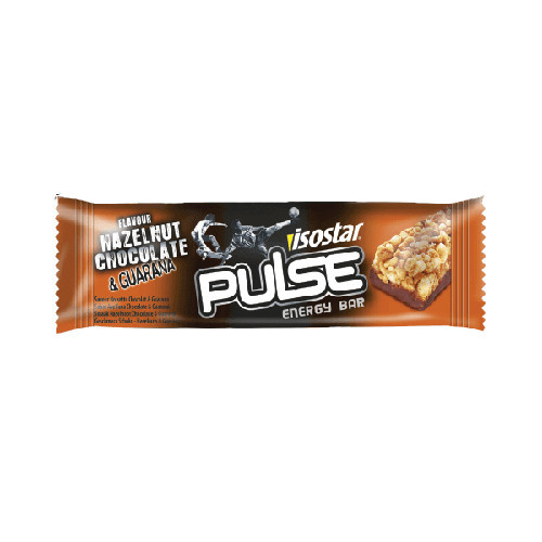 Isostar Pulse batonėlis su guarana, lazdyno riešutais ir šokoladu 23g | Multum