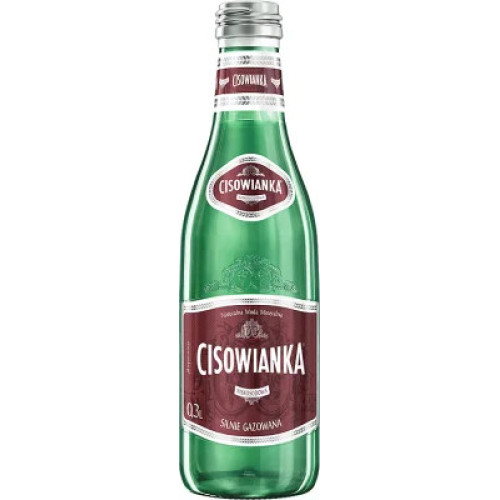 Cisowianka gazuotas mineralinis vanduo stikliniame buteliuke 0,3L | Multum