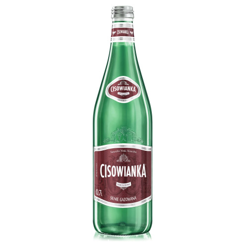 Cisowianka gazuotas mineralinis vanduo stikliniame buteliuke 0,7L | Multum