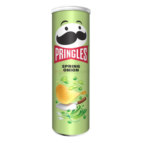 Pringles Spring Onion traškučiai su laiškinių svogūnų skoniu 165g | Multum
