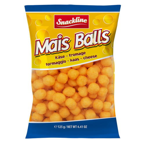 Snackline Cheese Balls kukurūzų užkandžiai su sūrio skoniu 125g | Multum