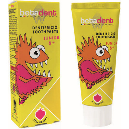 Betadent Junior dantų pasta su braškių skoniu vaikams nuo 6 metų 75ml | Multum