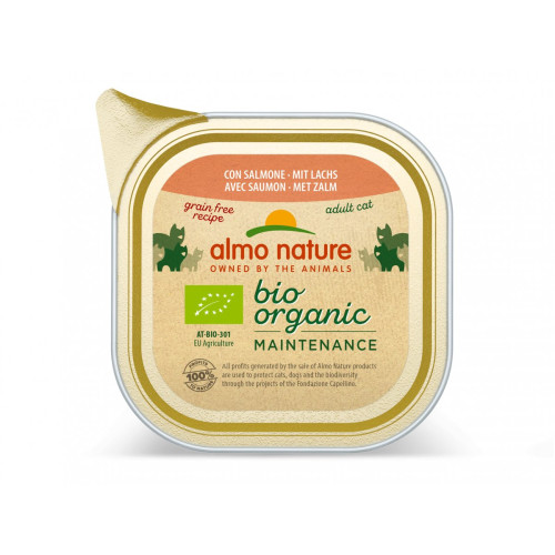 Almo Nature Bio Organic šlapias maistas su lašiša katėms 85g | Multum