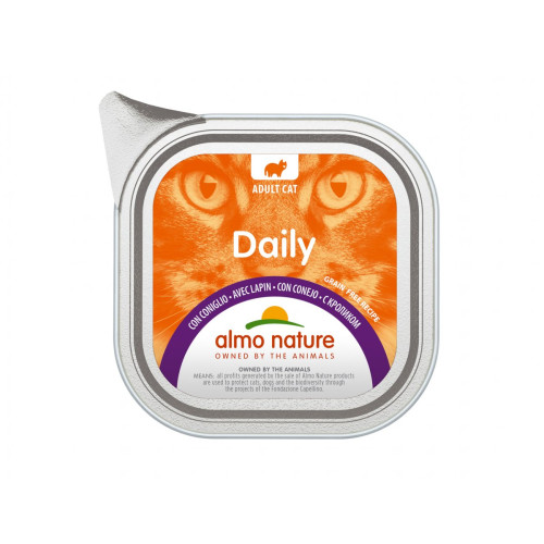Almo Nature Daily šlapias maistas su triušiena katėms 100g | Multum