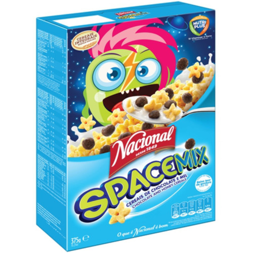 Nacional SpaceMix pusryčių dribsniai su medumi ir šokoladu 375g | Multum