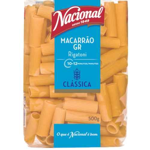 Nacional Rigatoni aukščiausios kokybės makaronai 500g | Multum
