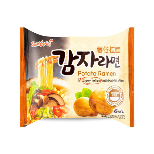Samyang greitai paruošiami bulvių makaronai su prieskoniais 120g | Multum