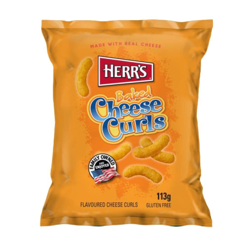 Herr's Cheese Curls kukurūzų užkandžiai su sūrio skoniu 113g | Multum