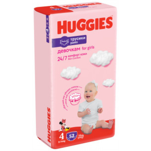 Huggies Pants Girl sauskelnės #4, 52 vnt | Multum