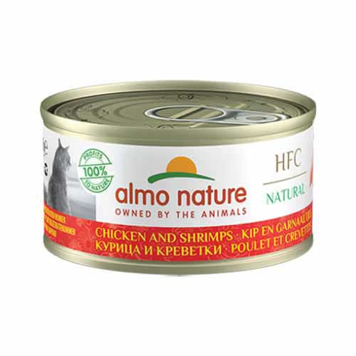 Almo Nature HFC papildomas maistas su vištiena ir krevetėmis katėms 70g | Multum
