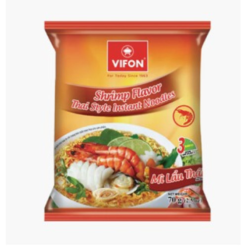 Vifon greitai paruošiami makaronai su "Mi Lau Thai" krevečių skoniu 70g | Multum