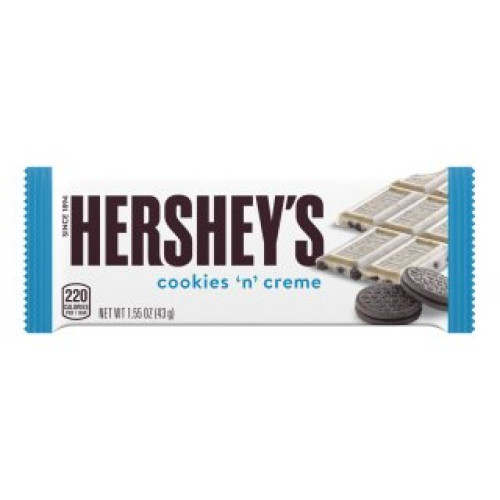 Hershey's Cookies "n" Creme baltasis šokoladas su sausainių gabaliukais 43g | Multum