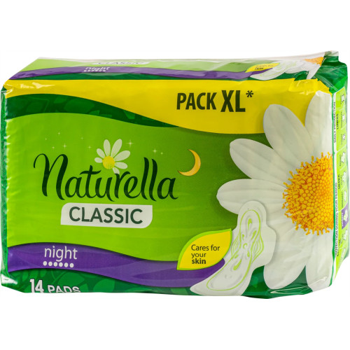 Naturella Classic higieninės servetėlės (Naktinė) 14 vnt | Multum