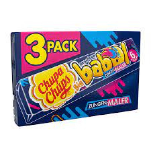 Chupa Chups Babol mėlynųjų aviečių skonio kramtomoji guma 3x27,6g | Multum