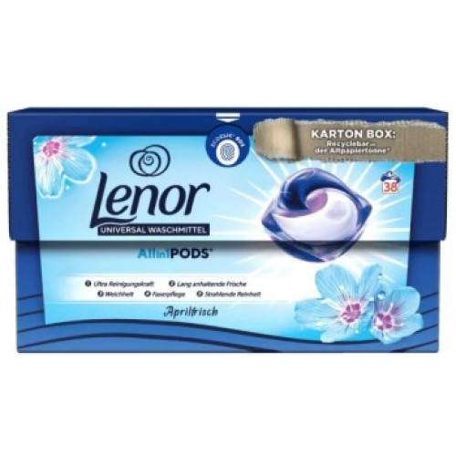 Lenor 3in1 Aprilfrisch kapsulės spalvotiems ir baltiems skalbiniams skalbti 38 vnt | Multum