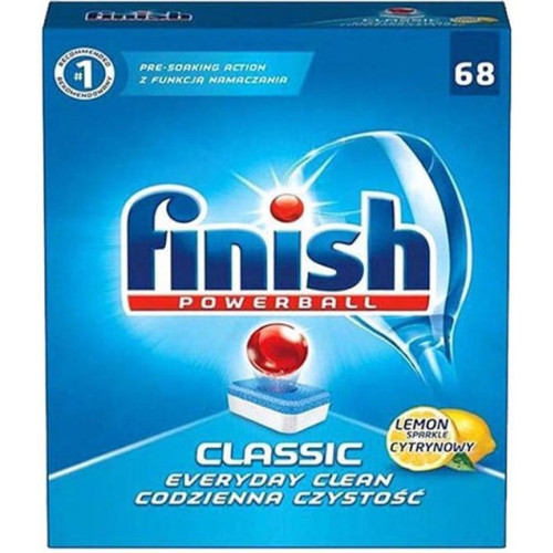 Finish Classic indaplovės tabletės su citrinų kvapu 68 vnt, 1,11 kg | Multum