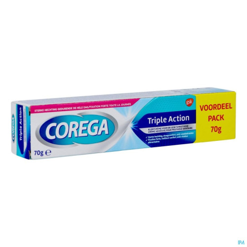 Corega trigubo veikimo kremas - klijai protezams 70g | Multum