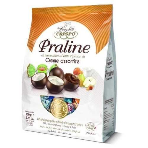 Crispo šokoladiniai saldainiai su įvairiais kreminiais įdarais 250g | Multum