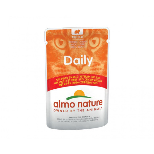 Almo Nature šlapias maistas su vištienos ir jautienos skoniu katėms 70g | Multum