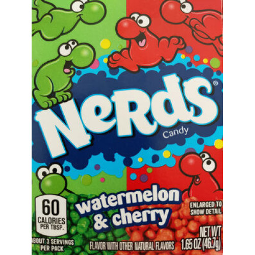 NERDS arbūzų ir vyšnių skonio saldainiai 46,7g | Multum